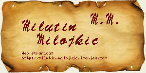 Milutin Milojkić vizit kartica